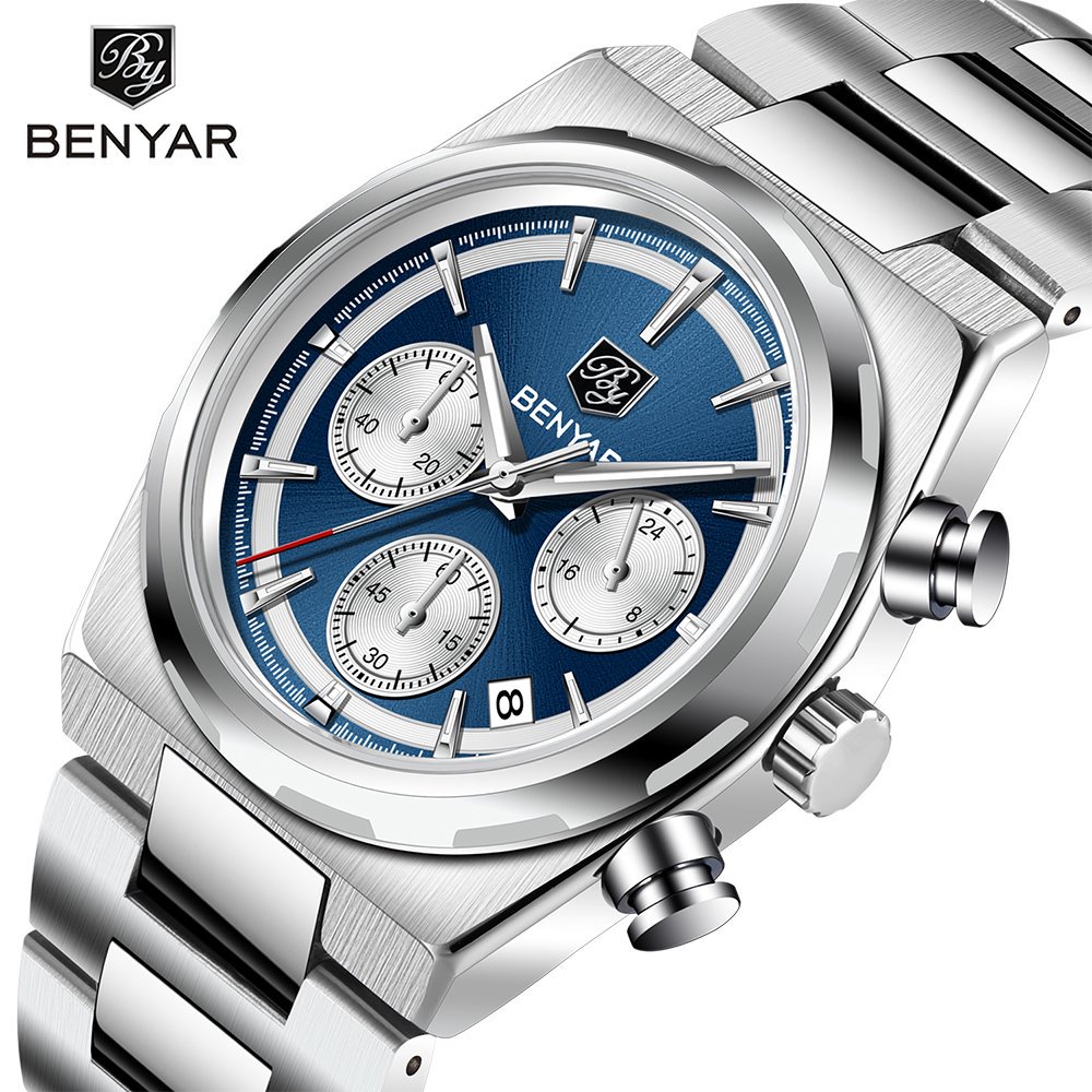 Luxury Watch Second Hand - BENYAR 40 мм мужские многофункциональные кварцевые