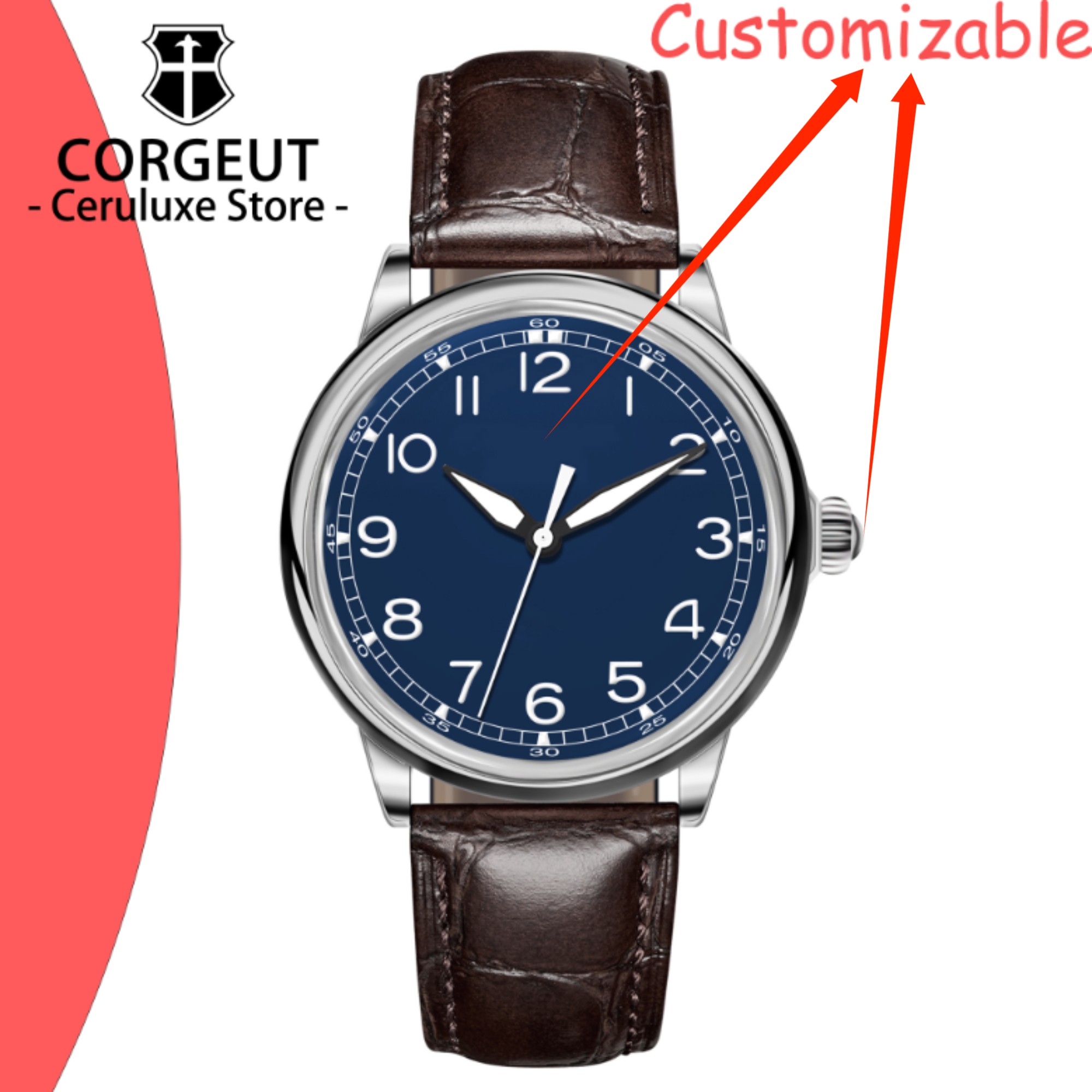 Luxury Watch Leather - Мужские часы с логотипом на заказ,