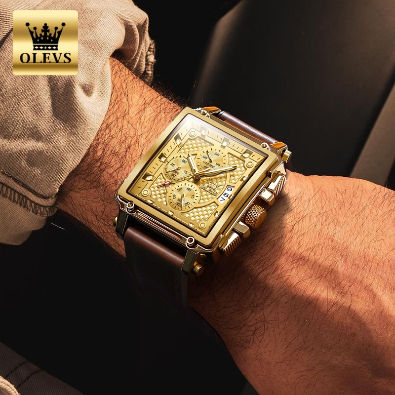 Брендовые мужские часы OLEVS,  – обзор и цена Luxury Watch Leather